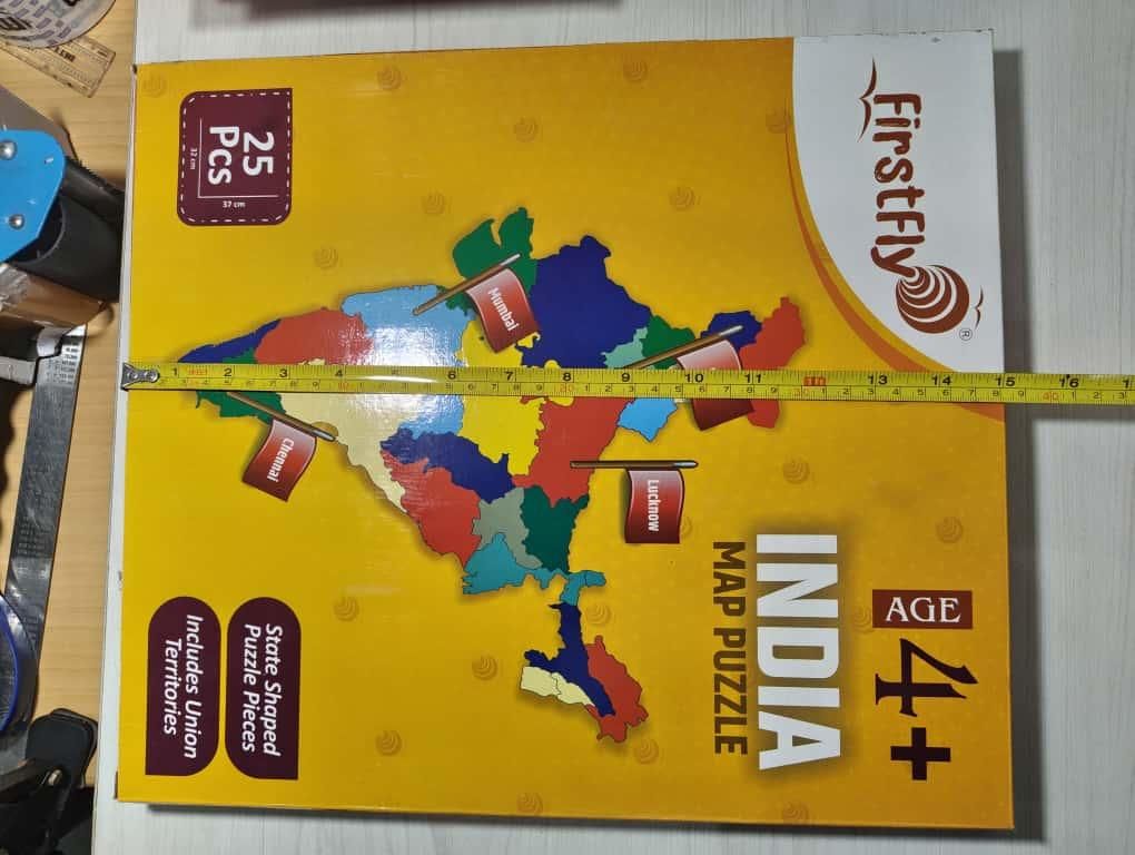 Jigsaw Puzzle Indian Map with State Capitals and Flag Educational Learning for Kids