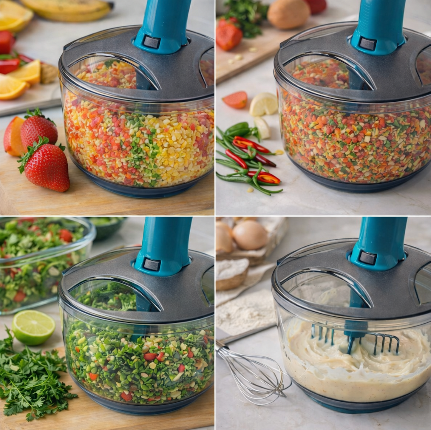 DuraPro 2-in-1 (Fine Chopping & Whisking) Kitchen Hand Chopper Big (1600 ML) - Premium Quality