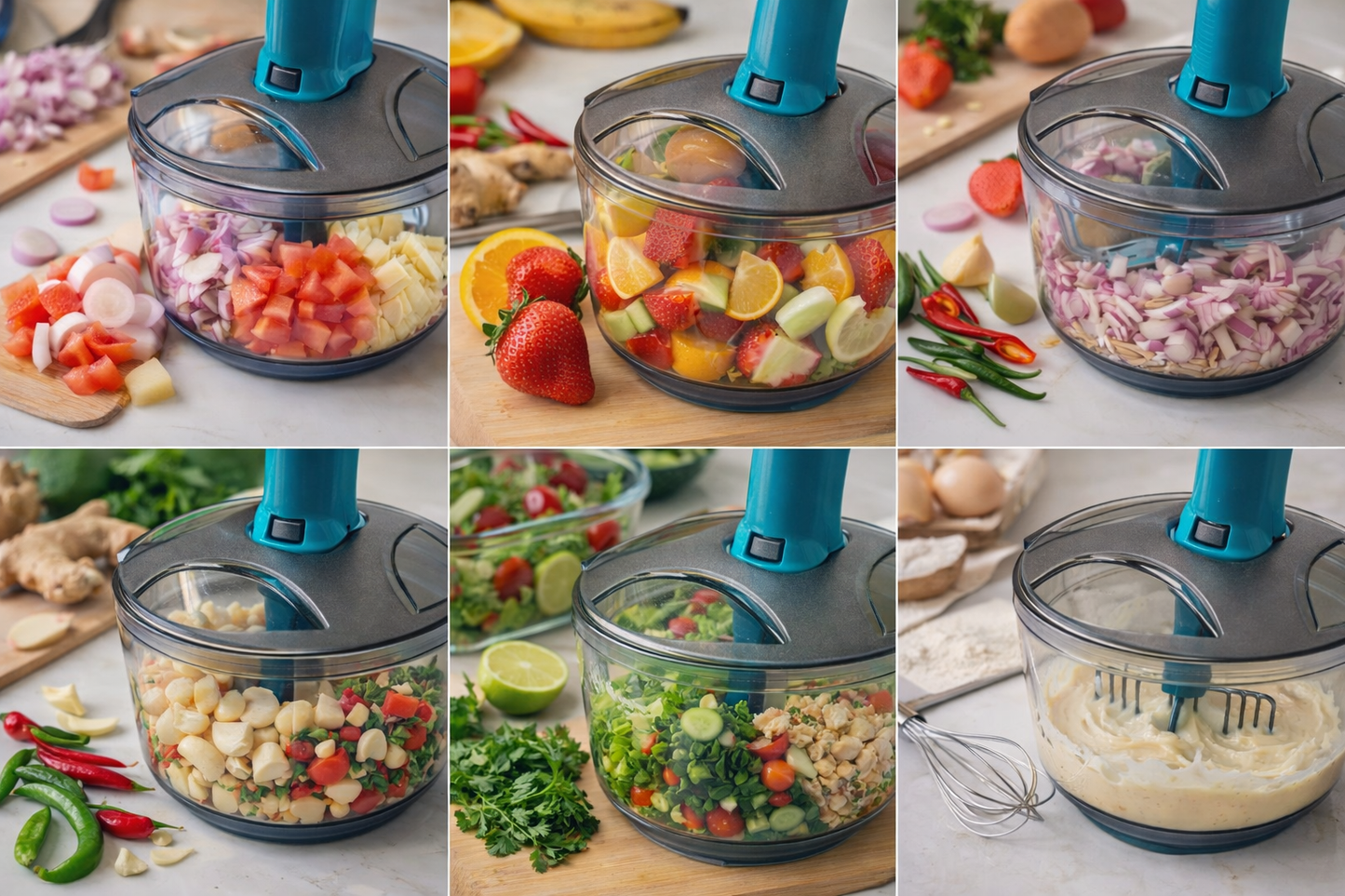 DuraPro 2-in-1 (Fine Chopping & Whisking) Kitchen Hand Chopper Big (1600 ML) - Premium Quality