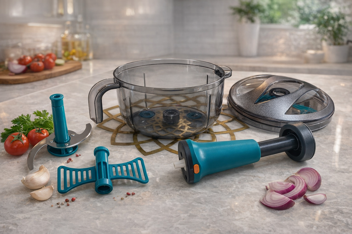 DuraPro 2-in-1 (Fine Chopping & Whisking) Kitchen Hand Chopper Big (1600 ML) - Premium Quality