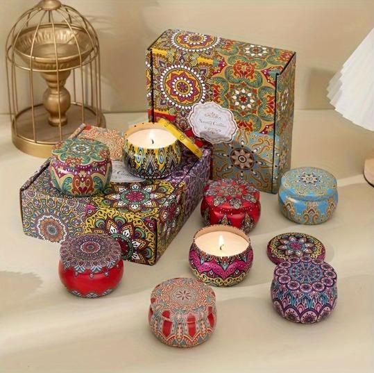 Scented Tin Candle (Pack of 1) (Multicolor)