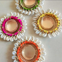 Cowrie Shell Design Tealight Holder Pack of 2