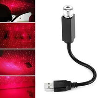 Star Lamp USB Car Star Ceiling Light Sky Projection Lamp Romantic Night Lights Car Fancy Lights (Red)