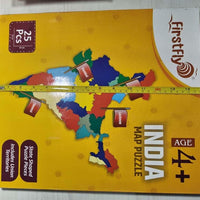 Jigsaw Puzzle Indian Map with State Capitals and Flag Educational Learning  for Kids