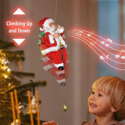 Climbing Santa Animated Christmas Ornament – Hanging Xmas Decoration