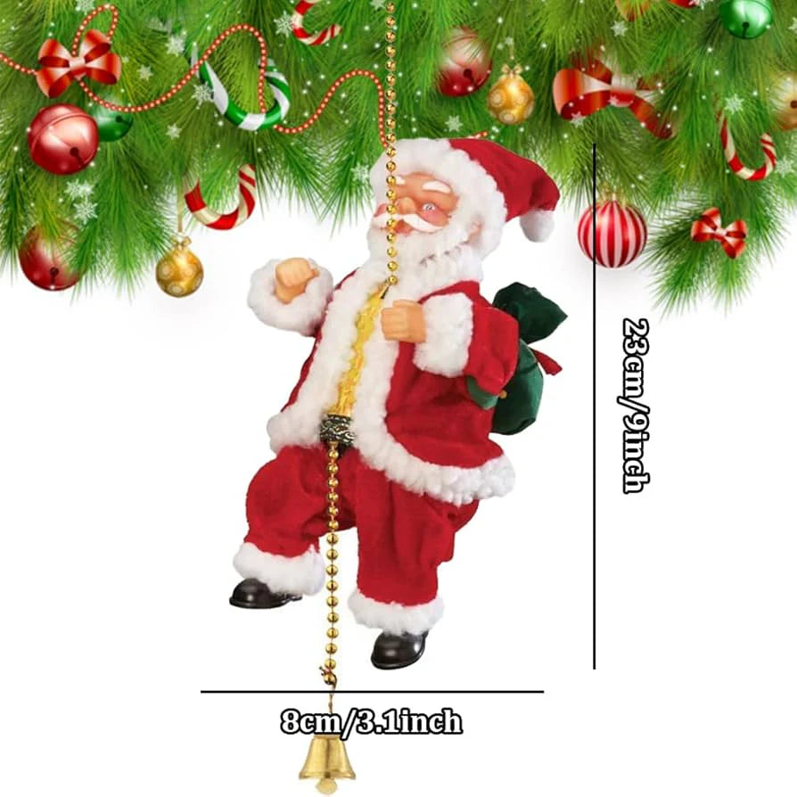 Climbing Santa Animated Christmas Ornament – Hanging Xmas Decoration