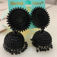 Oxidised Black Jhumka Earrings for Women