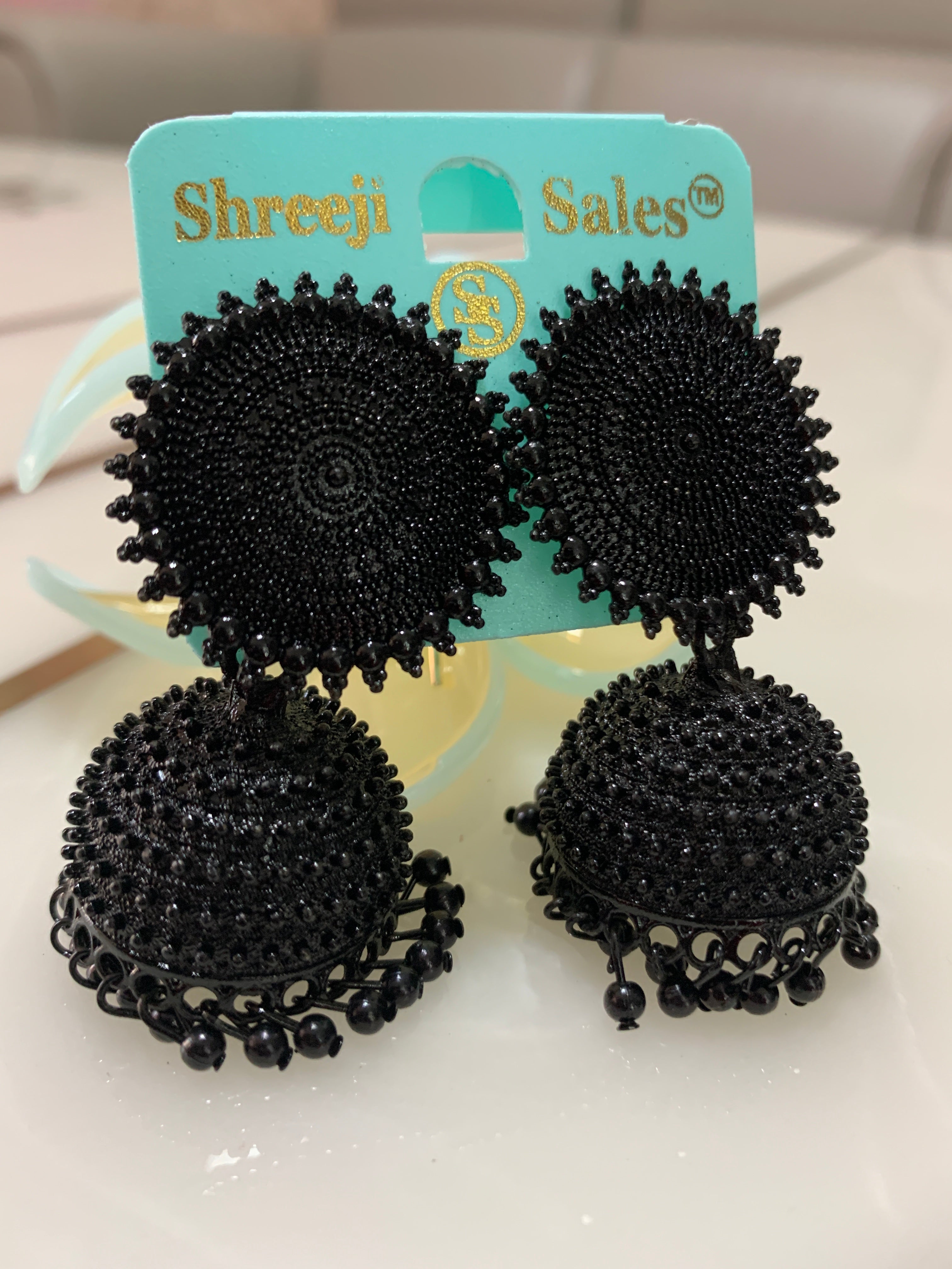 Oxidised Black Jhumka Earrings for Women