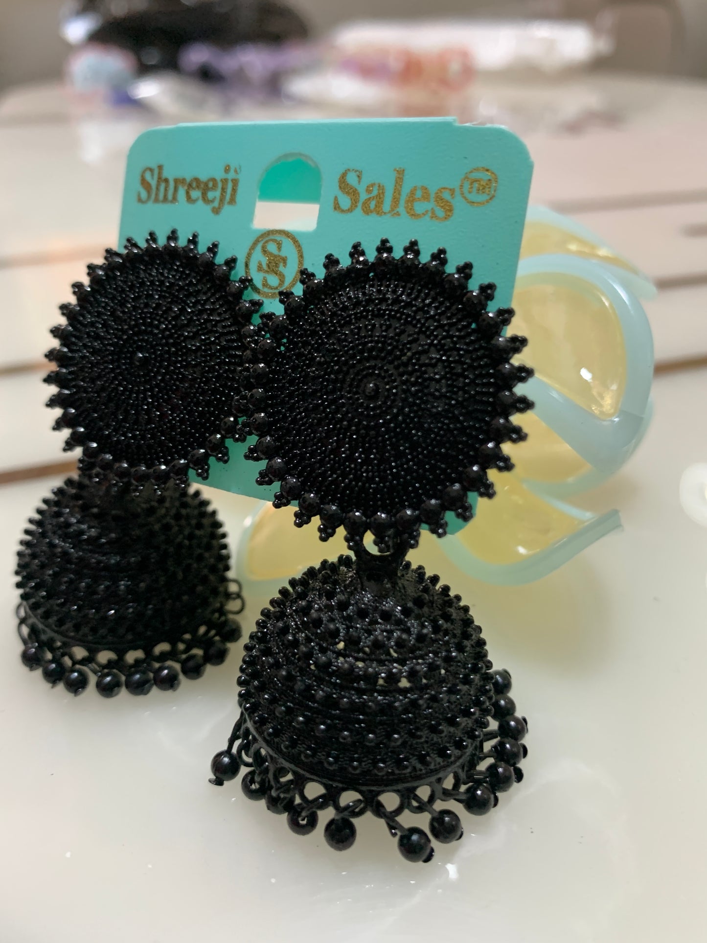 Oxidised Black Jhumka Earrings for Women