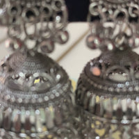 Traditional Oxidized Silver Jhumki Earrings for Women