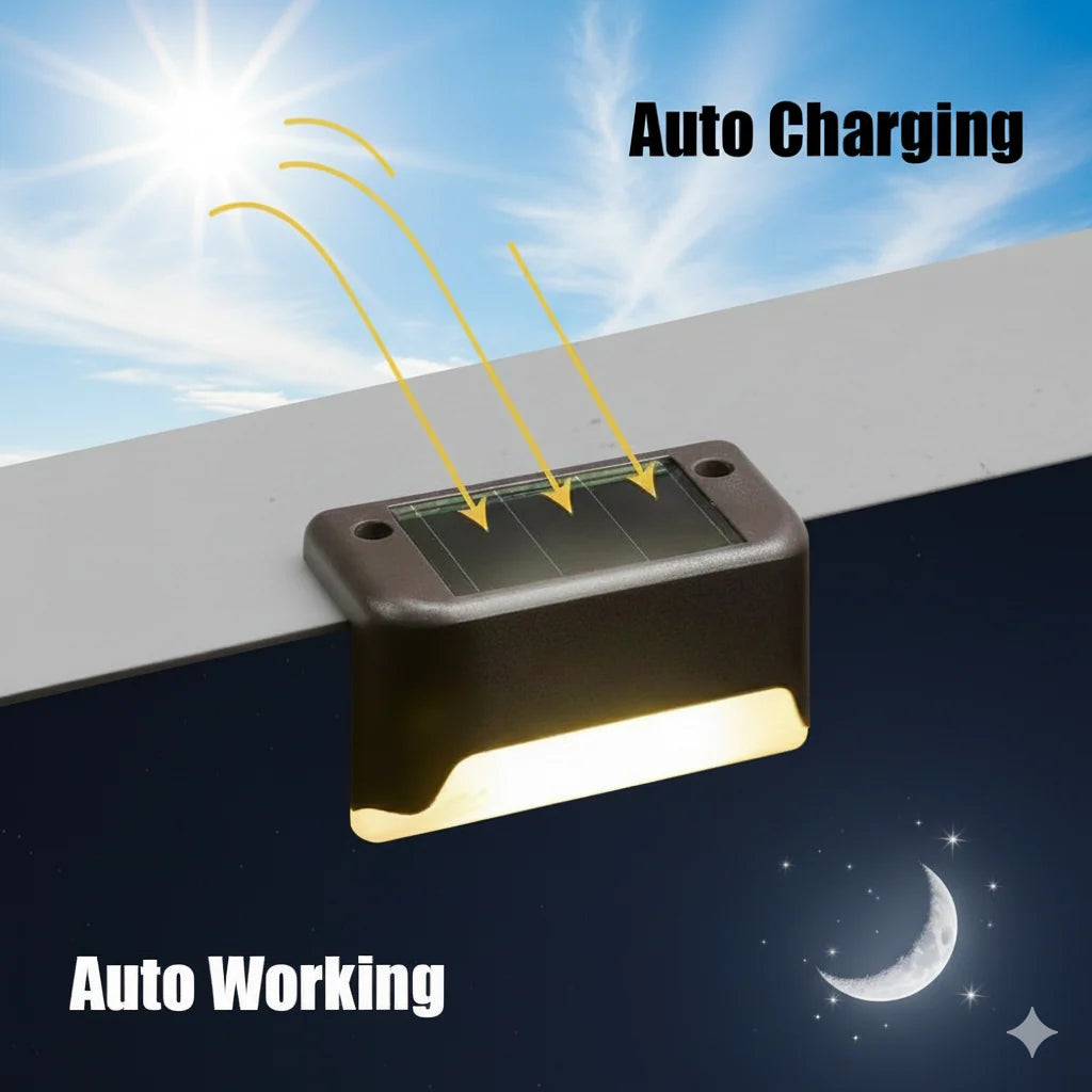 Solar Deck & Step Lights (4-Pack) – No Wiring, Weather-Resistant